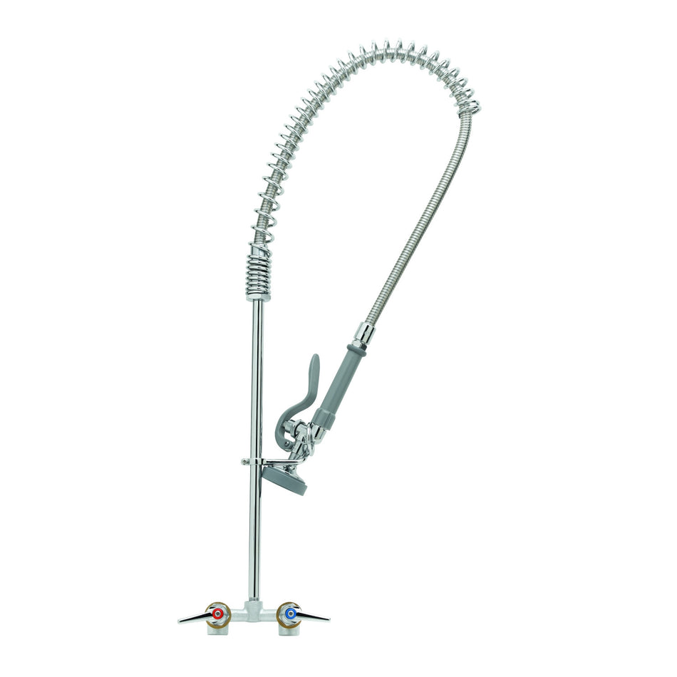 Pre-Rinse, Spring Action, Concealed Faucet Body, Lever Handles, B-0107 Spray Valve Wall-Mount (Backsplash)