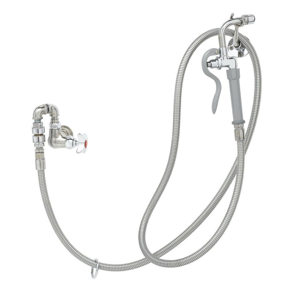 T&S Brass B-0169-102C-96H Washdown Unit - 96" Flex Hose & Vacuum Breaker