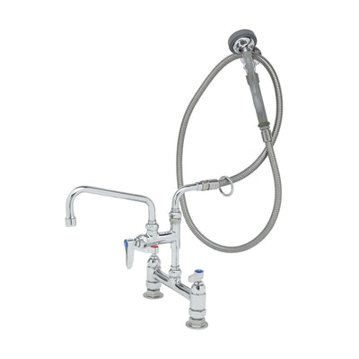 T&S Brass B-0175-05 Pre-Rinse Station - 8" Deck Mount & Angled Spray