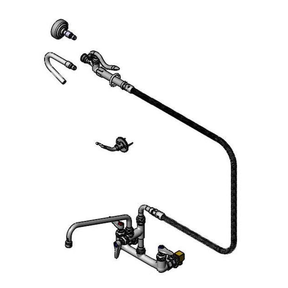 8" Wall Mount Faucet, SC Eternas, B-1420, B-1421, B-1424, B-0060-H, Add-On Fct, B-0230-K