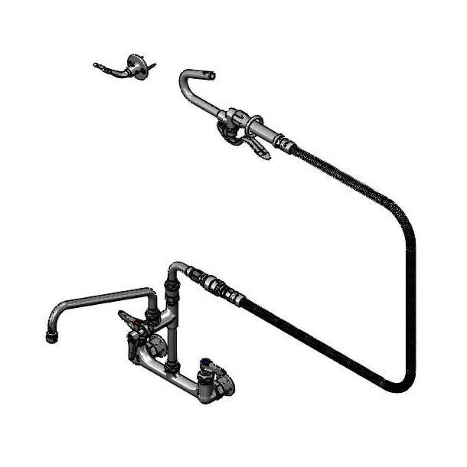 8" Wall Mount Faucet, Ceramas, ADF w/ 12" Nozzle, VB, B-0060-H & Hook Filler Noozle