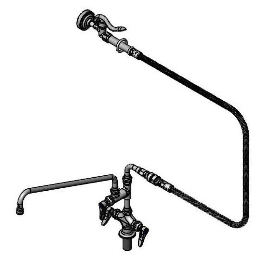 Spray Assembly: Single Hole Base, 18" Add-On Faucet, Spray Valve, Extra Riser