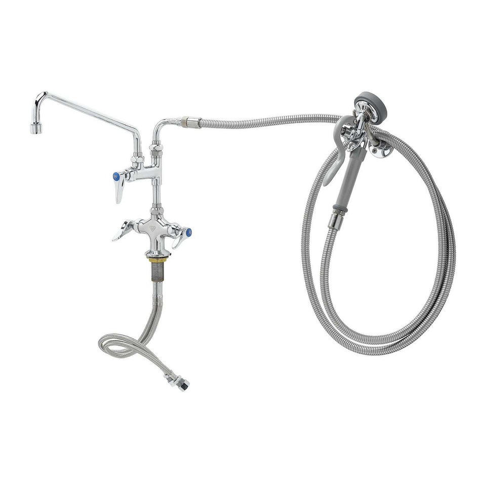 T&S B-0176 12"H Deck Mount Pre Rinse Faucet - 1.15 GPM, Base with Nozzle