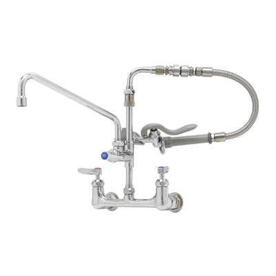 T&S Brass B-0184 Wall Mount Faucet - Ceramas & 20" Hose & Spray