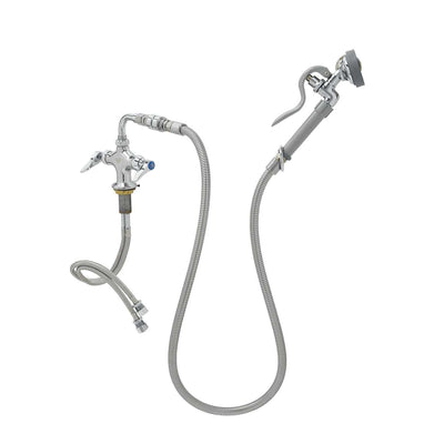 T&S Brass B-0200-60H-VB Mixing Faucet - 60" Flex Hose & Vacuum Breaker