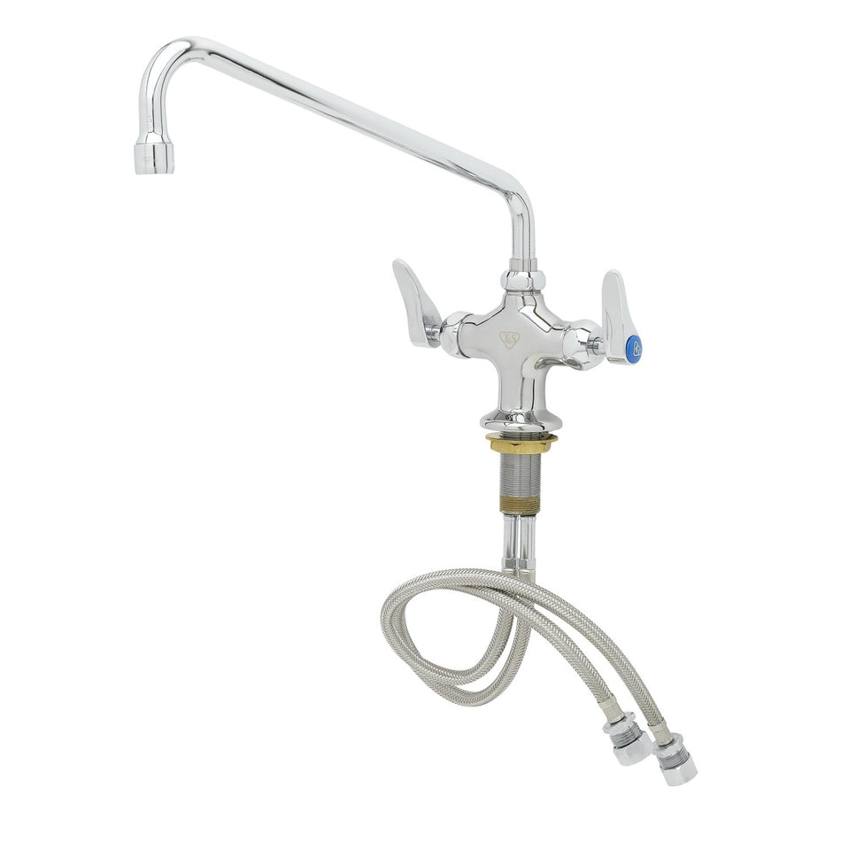 T&S B-0201-CR Deck Mount Mixing Faucet w/ 12" Swing Nozzle