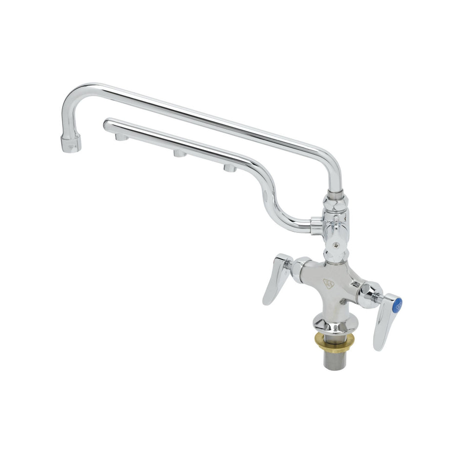 ULTRARINSE Single Hole Deck Mount Mixing Faucet, 12" Swing Nozzle, 10" 1.5 GPM Sprayer Arm, Quarter-Turn Cerama Cartridge w/ Check Valves, Lever Handles & 18" SS Flexible Inlets