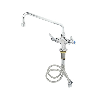 T&S Brass B-0201 Deck Mount Mixing Faucet - 12" Swivel Nozzle