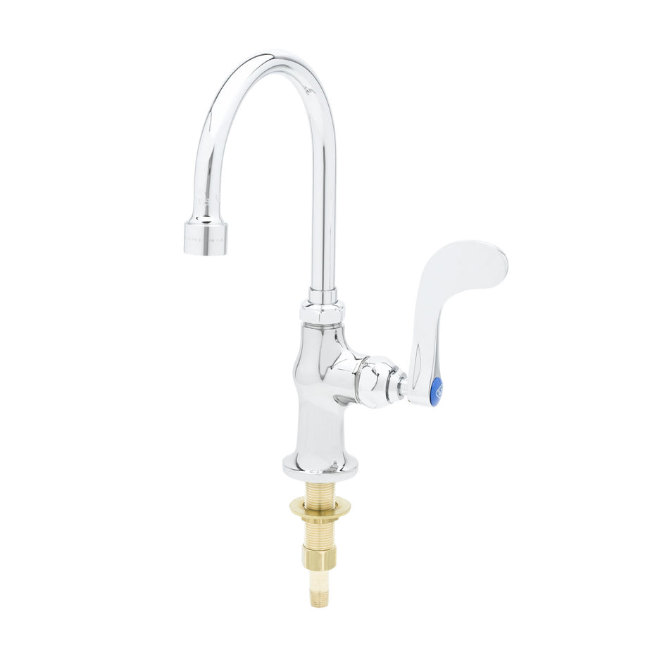 Single Temp Faucet, Single Hole Deck Mount, Short Gooseneck, 0.5gpm Non-Aerated VR Outlet, and 4" Wrist-Action Handle