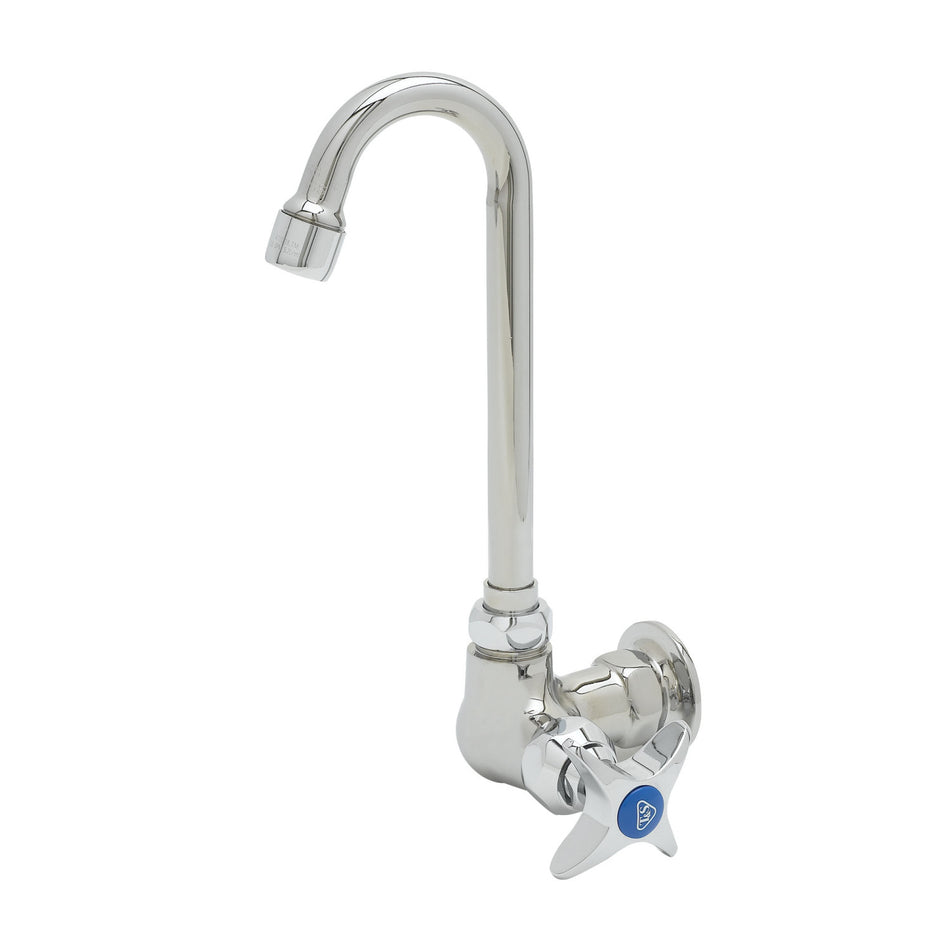Single Pantry Faucet, Single Hole, Wall Mount, 2-5/8" Swivel Gooseneck, 1.5 gpm Aerator