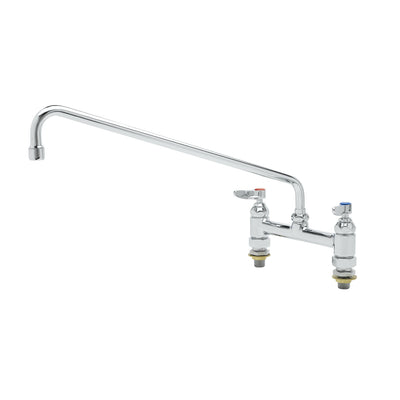T&S Brass B-0220-CC Double Pantry Faucet - 8" Deck Mount & CC Inlets