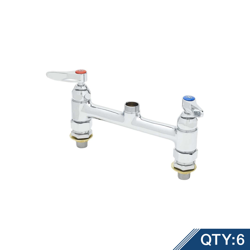 Double Pantry Swivel Base Faucet, Deck Mount, 8" Centers, CC Inlets, Less Nozzle (Qty. 6)