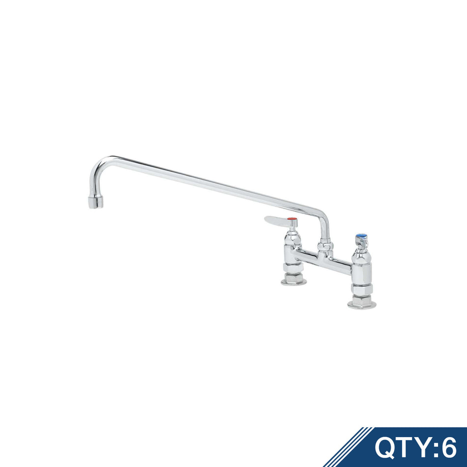 Double Pantry Faucet, Deck Mount, 8" Centers, 18" Swing Nozzle (065X) (Qty. 6)