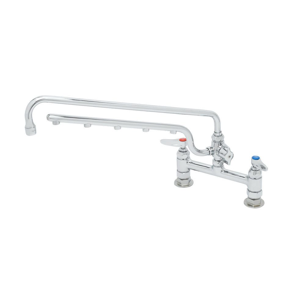 ULTRARINSE 8" Deck Mount Mixing Faucet, 18" Swing Nozzle, 16" 1.5 GPM Sprayer Arm, Quarter-Turn Eterna Cartridge w/ Spring Check, Lever Handles & 1/2" NPT Female Inlets