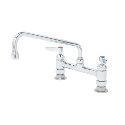 T&S Brass B-0221-CR Double Pantry Faucet - 8" Deck Mount & Ceramas
