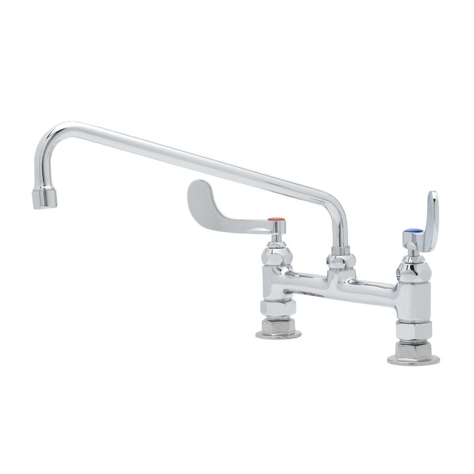 Double Pantry Faucet, 8" Deck Mount, Eterna Cartridges, 12" Swing Nozzle, 4" Wrist Handles