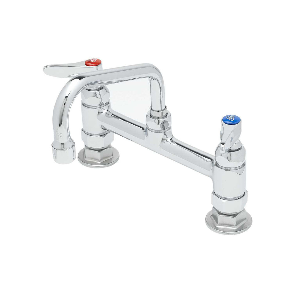 T&S B-0222 Deck Mount Faucet - 6" Swing Spout, 8" Centers