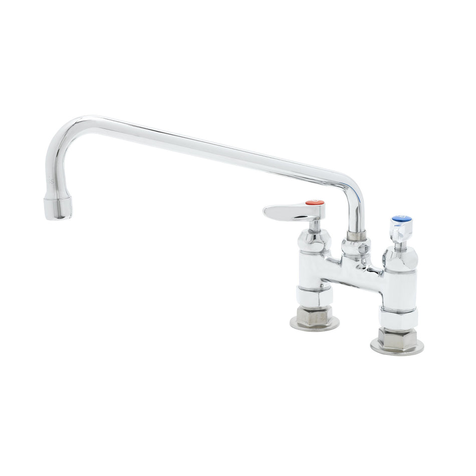 4" Deck Mount Faucet, Ceramas, 12" Swing Nozzle, 1.0 GPM Aerator, Lever Handles, B-0425-M