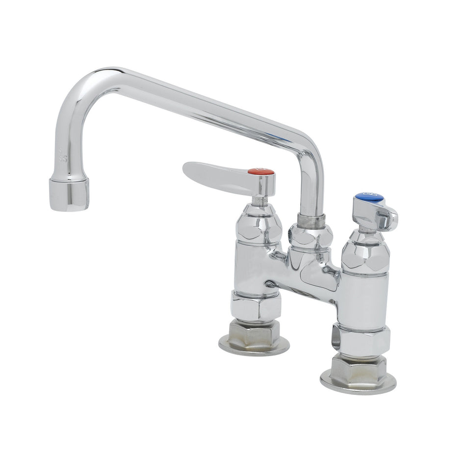 T&S B-0227 Deck Mount Faucet - 8" Swing Spout, 4" Centers
