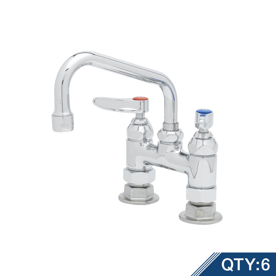 Double Pantry Faucet, Deck Mount, 4" Centers, 6" Swing Nozzle (059X) (Qty. 6)