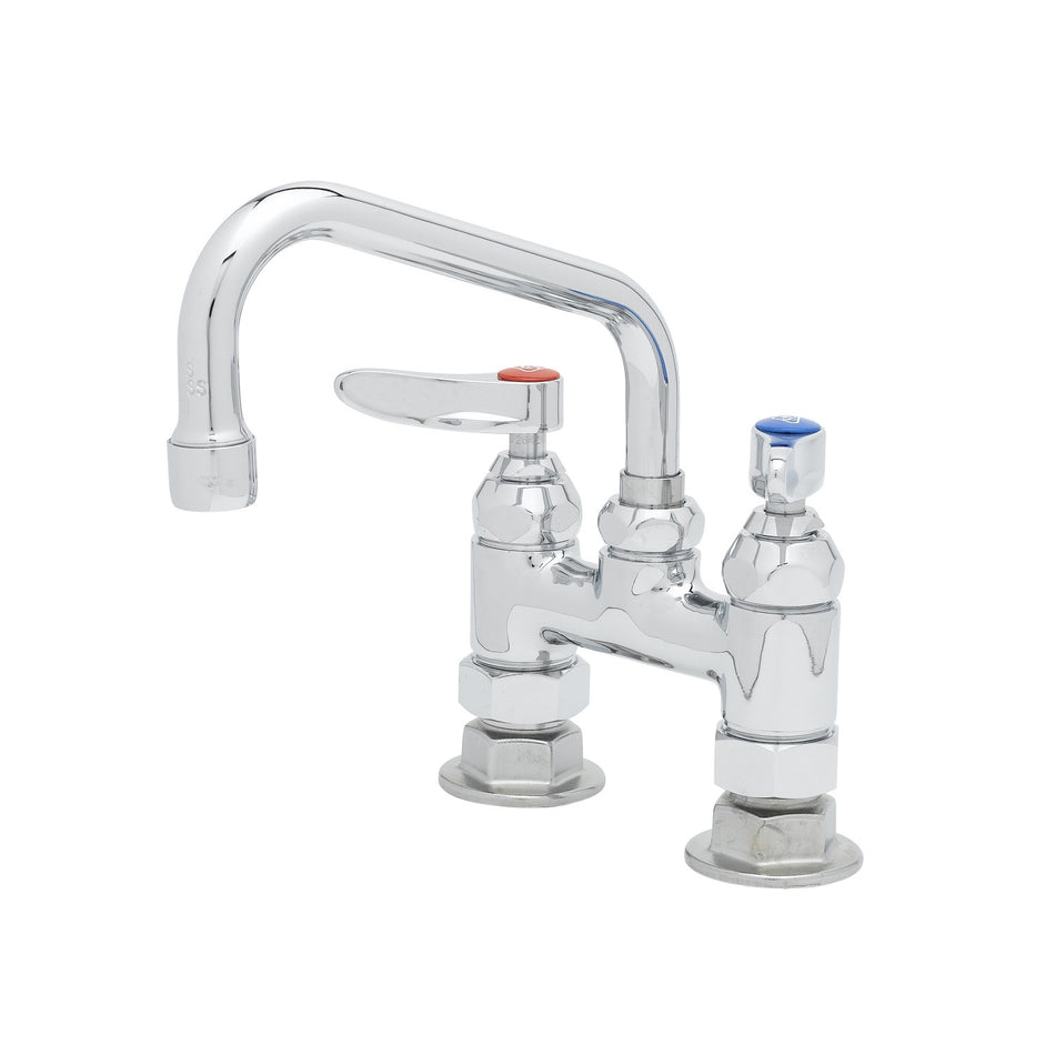 T&S B-0228 Deck Mount Faucet - 6" Swing Spout, 4" Centers