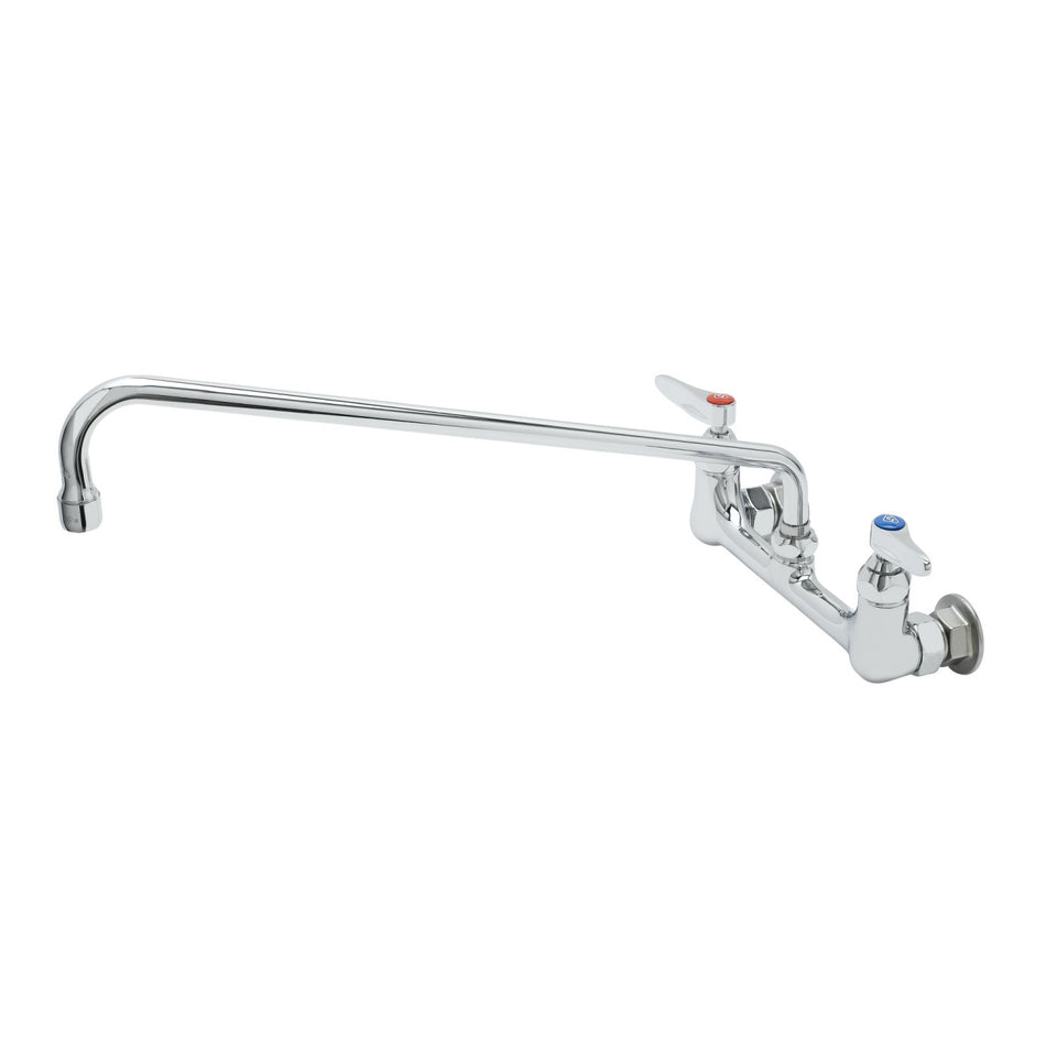 8" Wall Mount Base Faucet, 18" Swing Nozzle, 2.2 GPM Aerator, Lever Handles