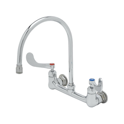 T&S Brass B-0230-135X-WH4 Mixing Faucet - Gooseneck & 4" Wrist handles
