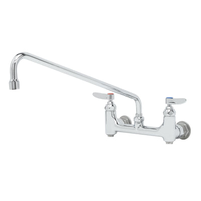 T&S Brass B-0230-BST Splash Mount Mixing Faucet - 18" Swivel Nozzle & Stops