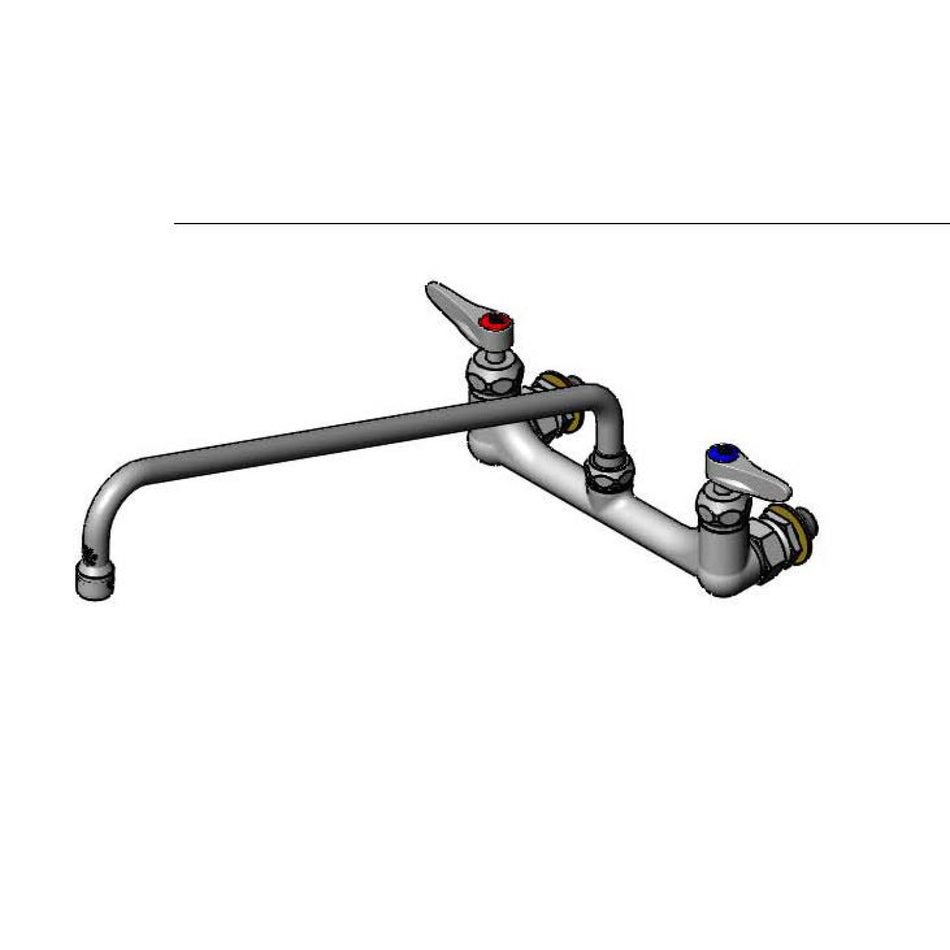 Mixing Faucet, 8" Wall Mount, 18" Swing Nozzle, 00CC Inlets, Ceramas