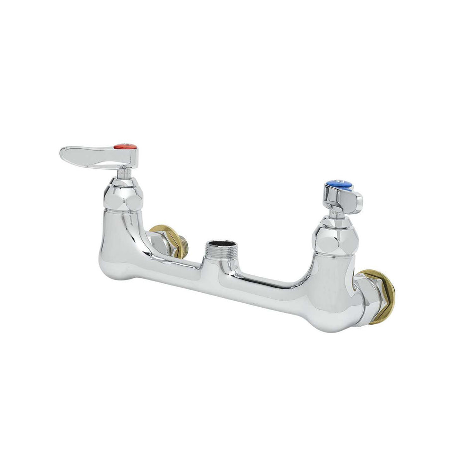 T&S B-0230-CCLN Sink Mixing Faucet, Wall Mount, 8" Centers, Lever Handles