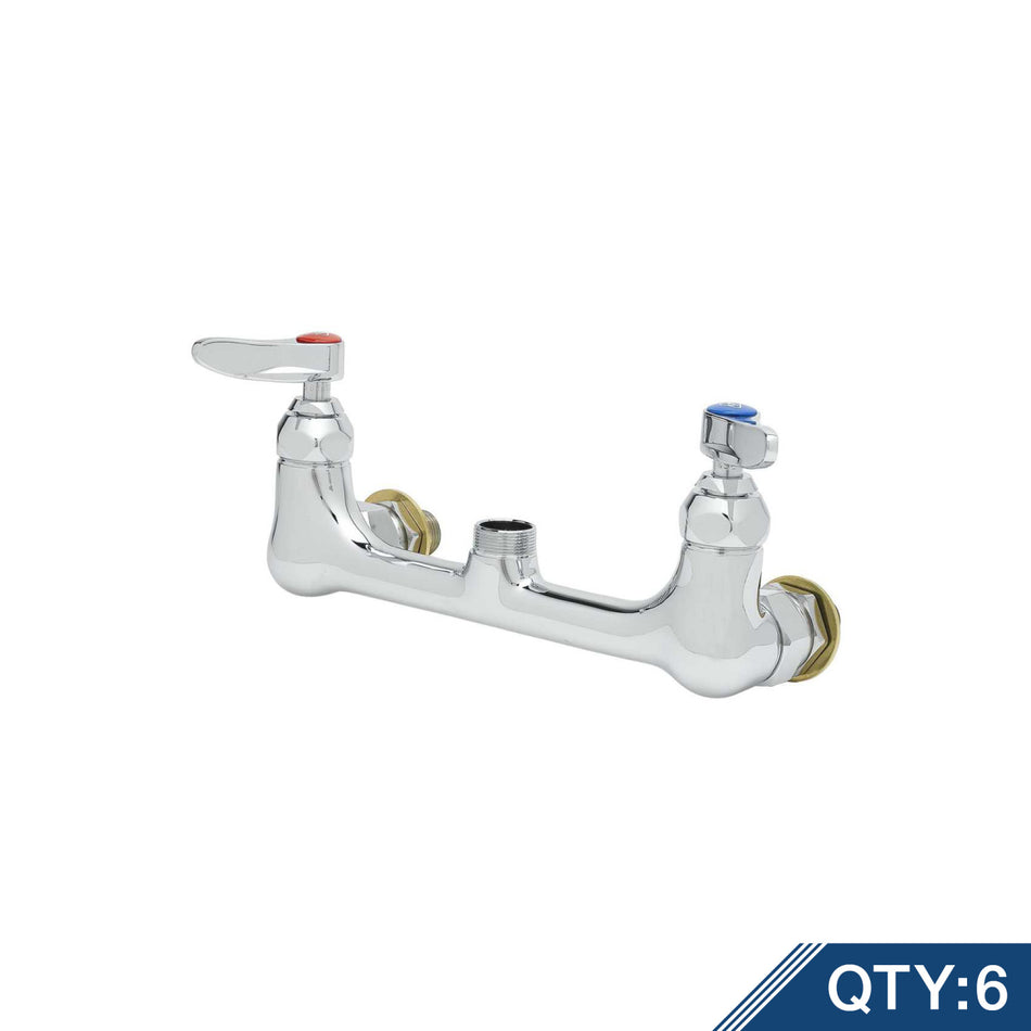 Double Pantry Swivel Base Faucet, Wall Mount, 8" Centers, CC Inlets, Less Nozzle (Qty. 6)