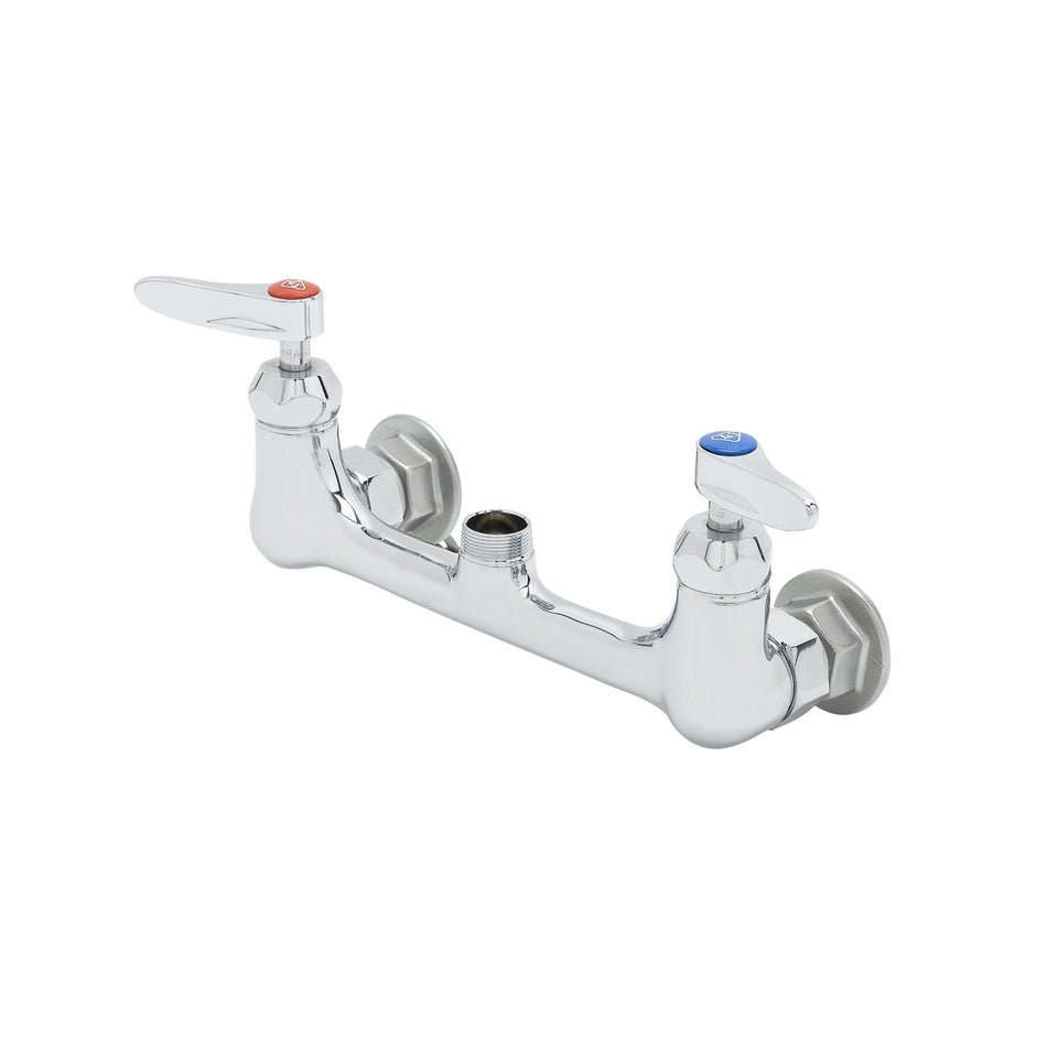 T&S B-0230-CR-LN Sink Mixing Faucet w/o Nozzle, Wall Mounted, 8" Centers
