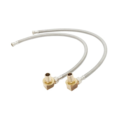 T&S Brass B-0230-KIT Faucet Inlet Supply Kit - 24 Inch Stainless Hoses Elbows Nipples