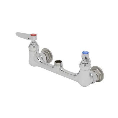 T&S Brass B-0230-LN Double Pantry Swivel Base Faucet - 8 Inch Wall Mount Less Nozzle