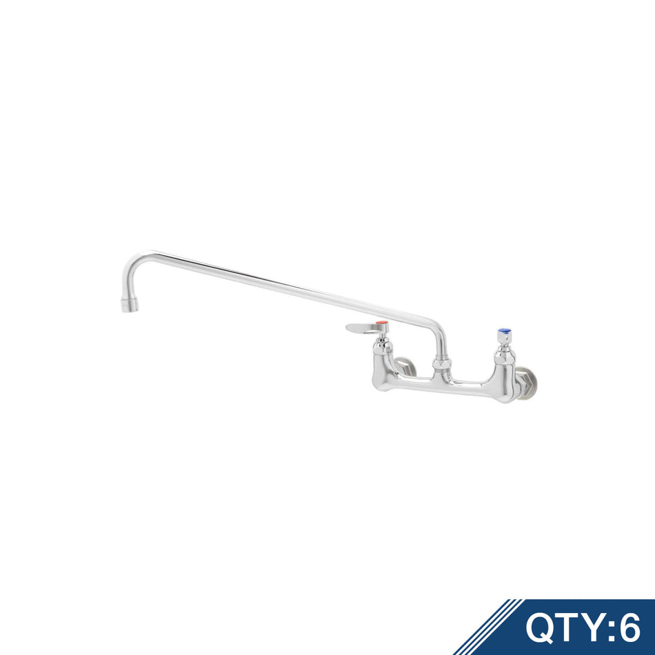 Double Pantry Faucet, Wall Mount, 8" Centers, 18" Swing Nozzle (065X) (Qty. 6)