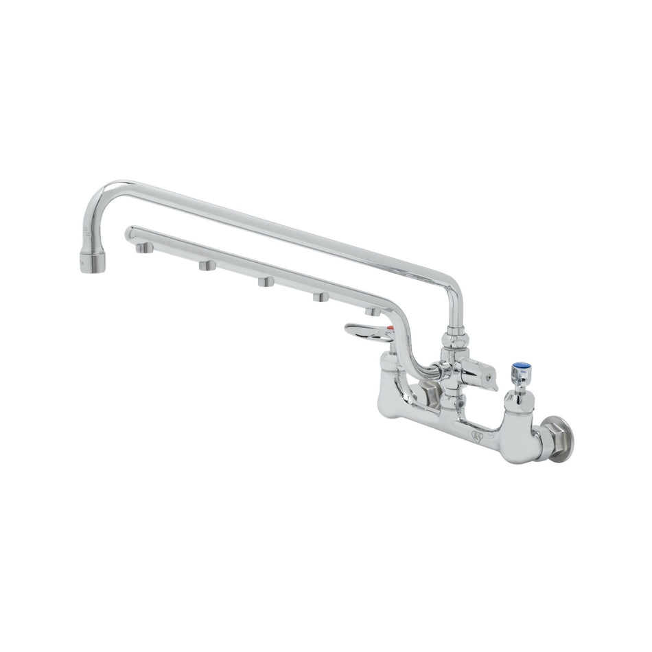 ULTRARINSE 8" Wall Mount Mixing Faucet, 18" Swing Nozzle, 16" 1.5 GPM Sprayer Arm, Quarter-Turn Cerama Cartridge w/ Check Valves, Lever Handles & 1/2" NPT Female Inlets