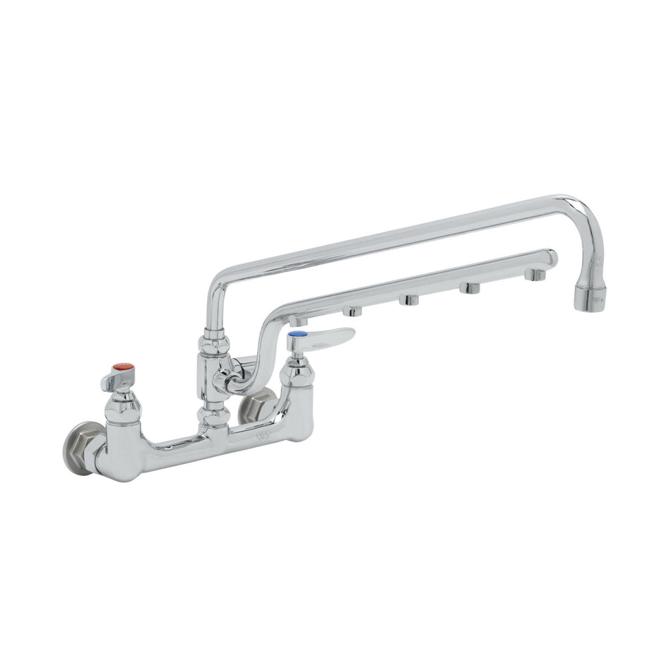 ULTRARINSE 8" Wall Mount Mixing Faucet, 18" Swing Nozzle, 16" 1.5 GPM Sprayer Arm, Quarter-Turn Eterna Cartridge w/ Spring Check, Lever Handles & 1/2" NPT Female Inlets