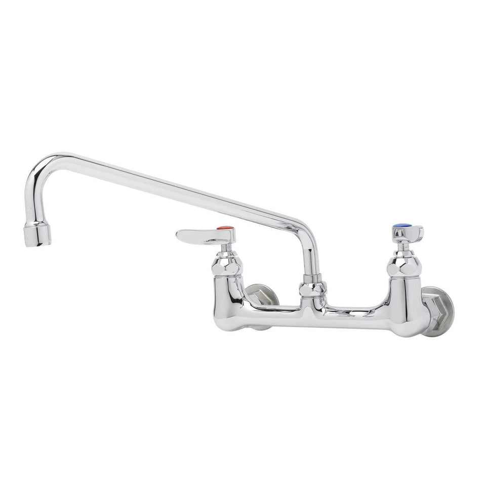 8" Double Pantry Faucet, Wall Mount, Handles w/ Anti-Microbial Coating, 12" Swing Nozzle