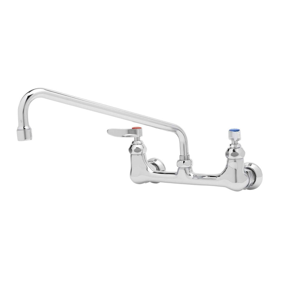 Double Pantry Faucet, 8" Wall Mount, Eternas, 12" Swing Nozzle, 2.2 GPM Aerator, EE Inlets