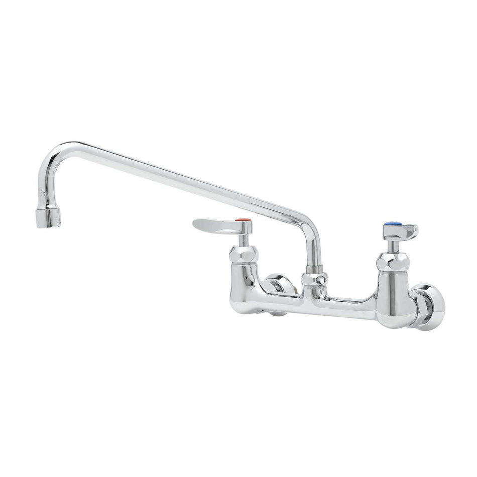 8" c/c Double Pantry Faucet, Wall Mount, Ceramas, 12" Swing Nozzle, 00EE Male Inlets