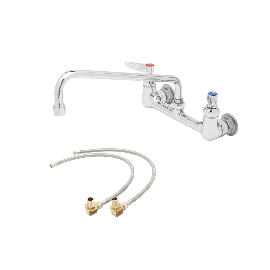 T&S B-0231-KIT Wall Mount Faucet - 12" Swing Spout, 8" Centers