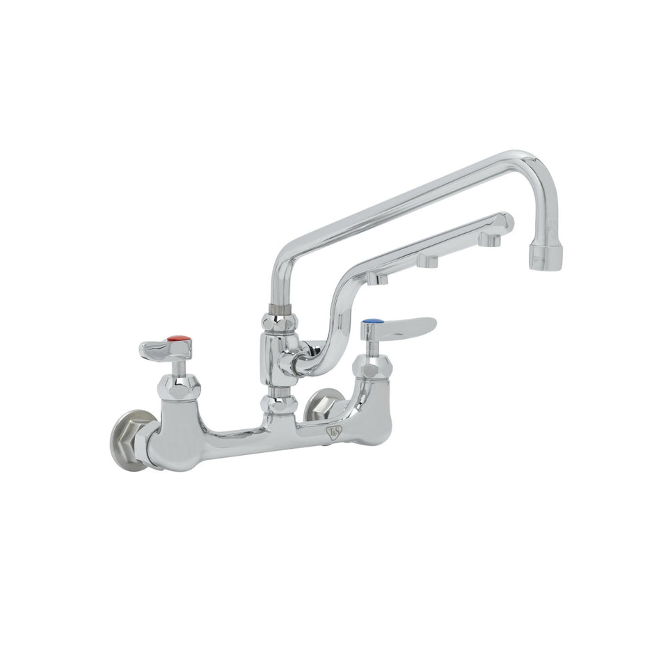 ULTRARINSE 8" Wall Mount Mixing Faucet, 12" Swing Nozzle, 10" 1.5 GPM Sprayer Arm, Quarter-Turn Cerama Cartridge w/ Check Valves, Lever Handles & 1/2" NPT Female Inlets