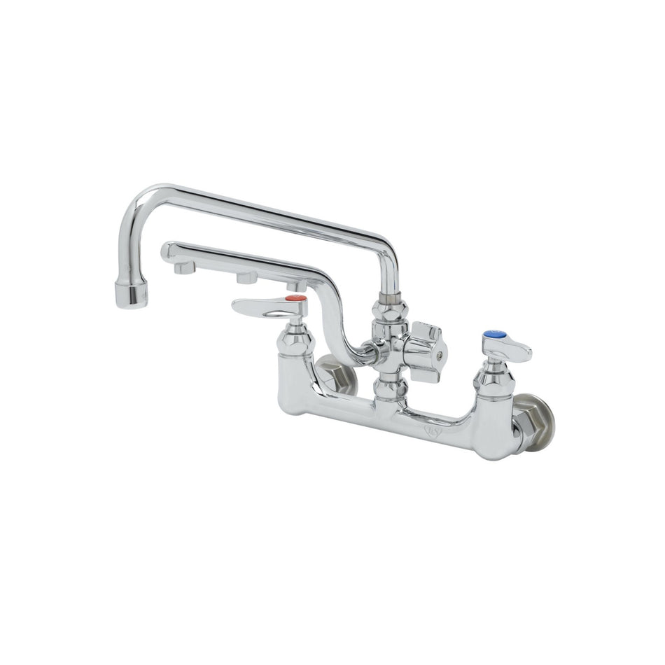 ULTRARINSE 8" Wall Mount Mixing Faucet, 12" Swing Nozzle, 10" 1.5 GPM Sprayer Arm, Quarter-Turn Eterna Cartridge w/ Check Valves, Lever Handles & 1/2" NPT Female Inlets