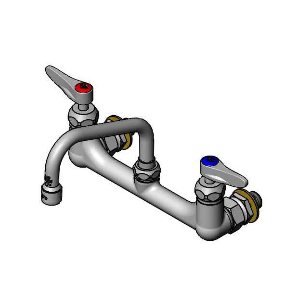 8" c/c Double Pantry Faucet, Wall Mount, 6" Swing Nozzle (059X), 00CC Inlets & Ceramas
