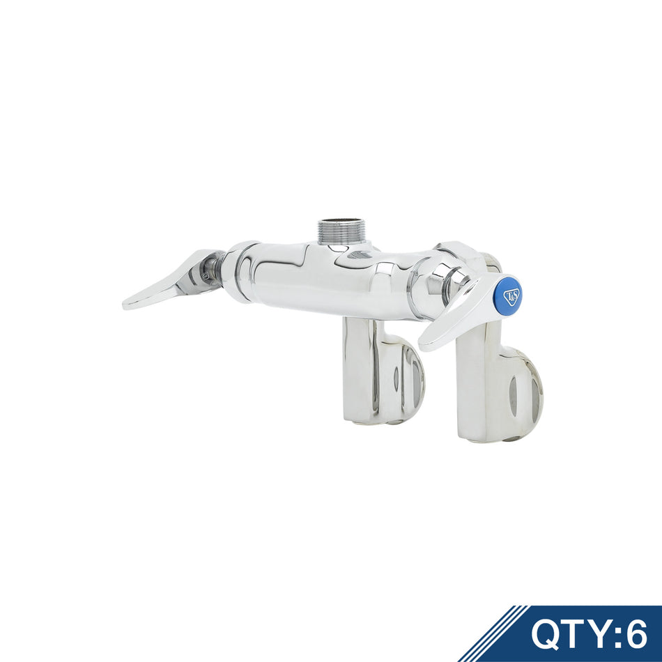 Double Pantry Swivel Base Faucet, Wall Mount, Adjustable Centers, Less Nozzle (Qty. 6)