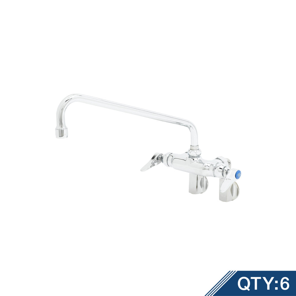 Double Pantry Faucet, Wall Mount, Adjustable Centers, 12" Swing Nozzle (Qty. 6)