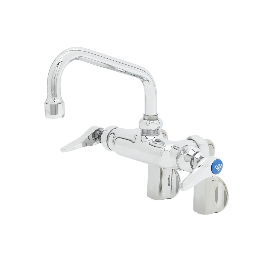 Double Pantry Faucet, Wall Mount, Adjustable Centers, Integral Stops, 6" Swing Nozzle