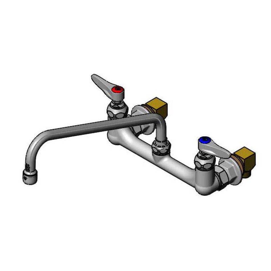 8" Wall Mount Faucet, 12" Swing Nozzle, B-0199-01 Aerator, B-0230-K Inlet Kit