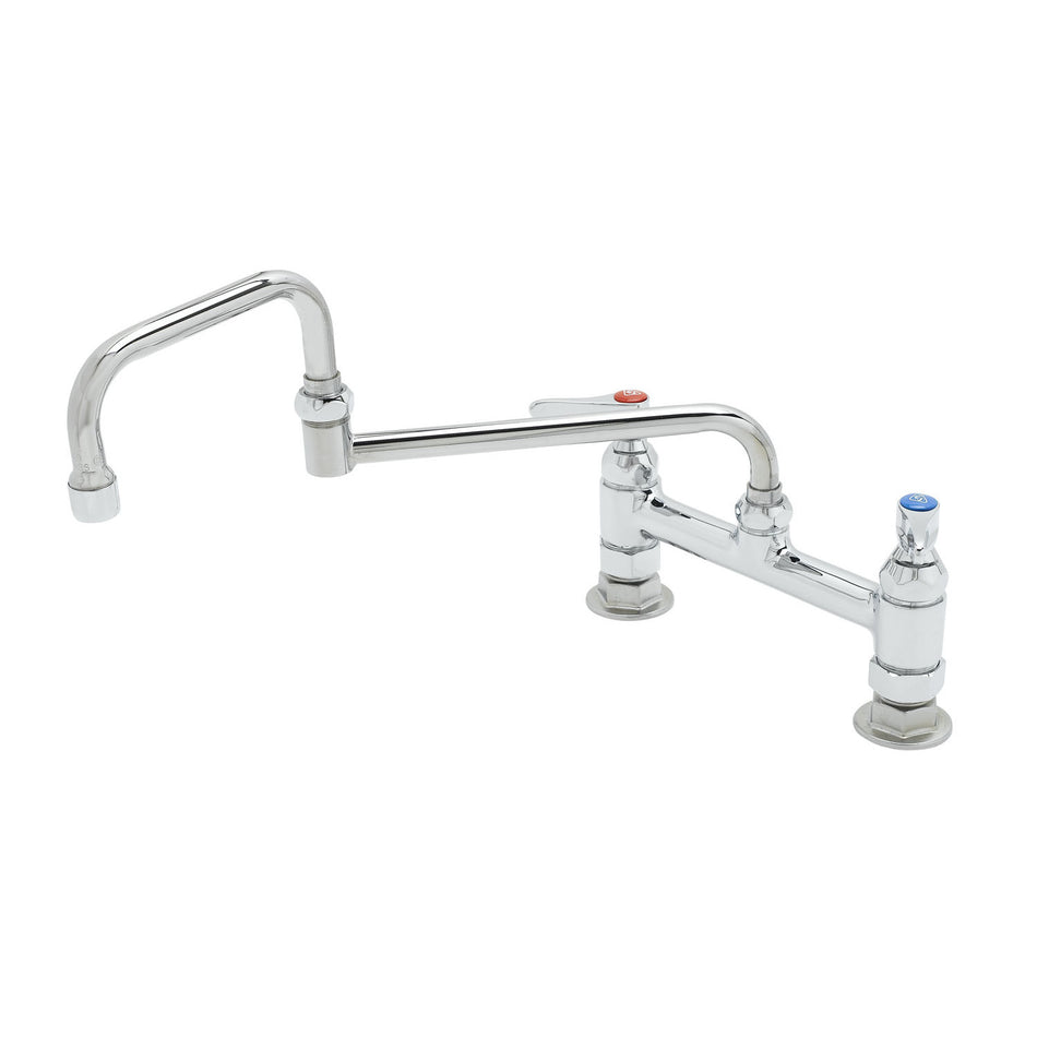 Double Pantry Faucet, Deck Mount, 8" Centers, 15" Double-Joint Swing Nozzle
