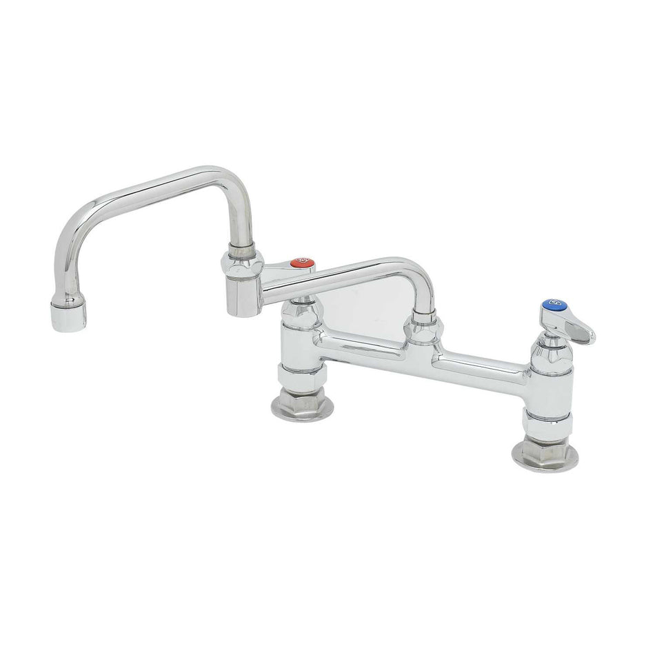 Double Pantry Faucet, Deck Mount, 8" Centers, 12" Double-Joint Swing Nozzle